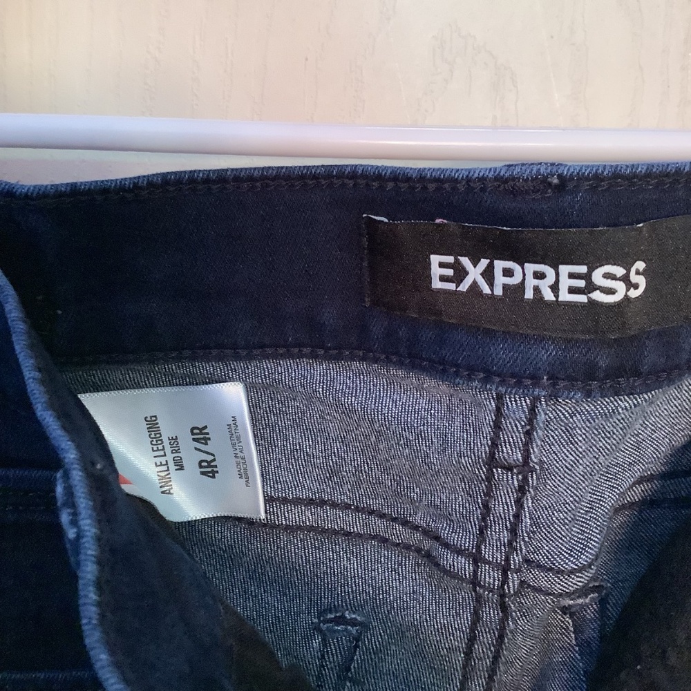 Women’s EXPRESS Jeans Stretch Ankle Legging Mid Rise Size 4R/4R - Picture 6 of 16